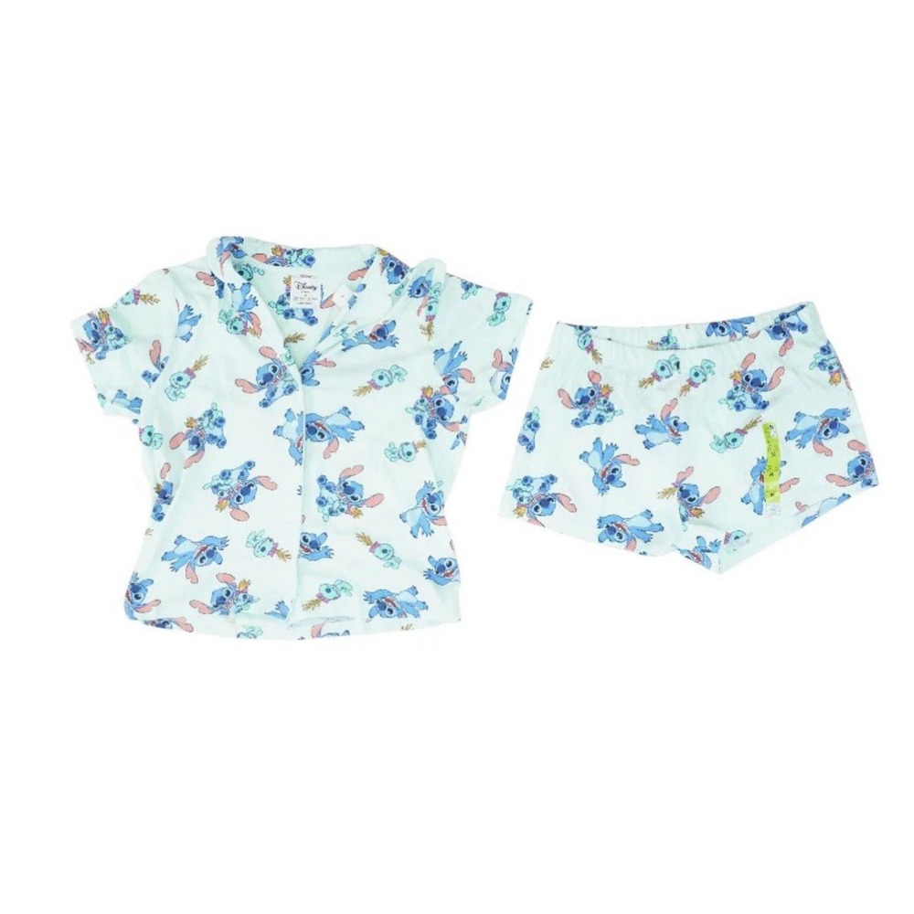 DISNEY STITCH & SCRUMP Women Medium Summer T-Shirt‎ Shorts pajamas New
